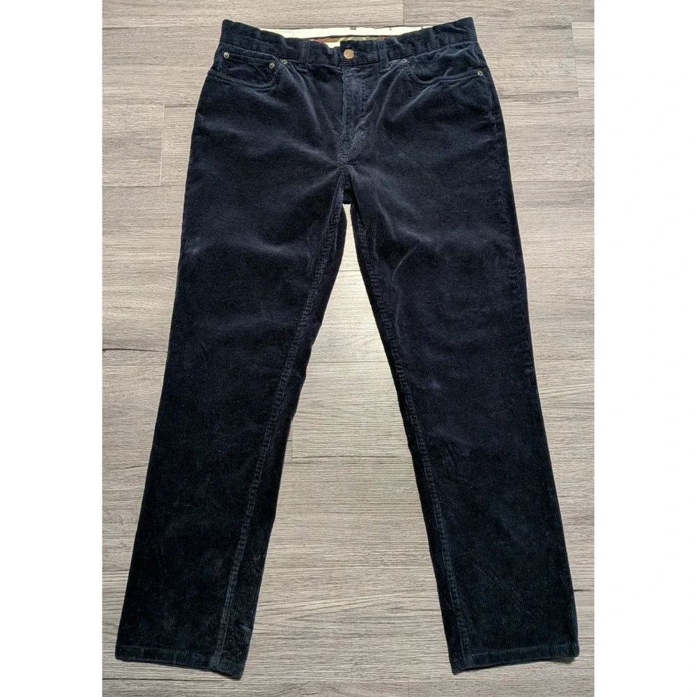 VTG Polo‎ Ralph Lauren Men's Dark Navy Blue Corduroy Stretch Pants Size 33x32